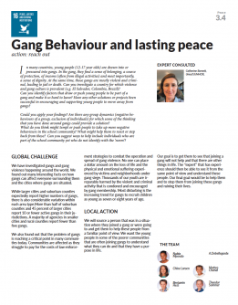 Gang behaviour and lasting peace